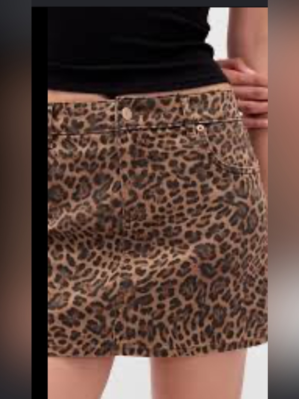 GAP Leopard Print Mini Skirt - Brown & Black
